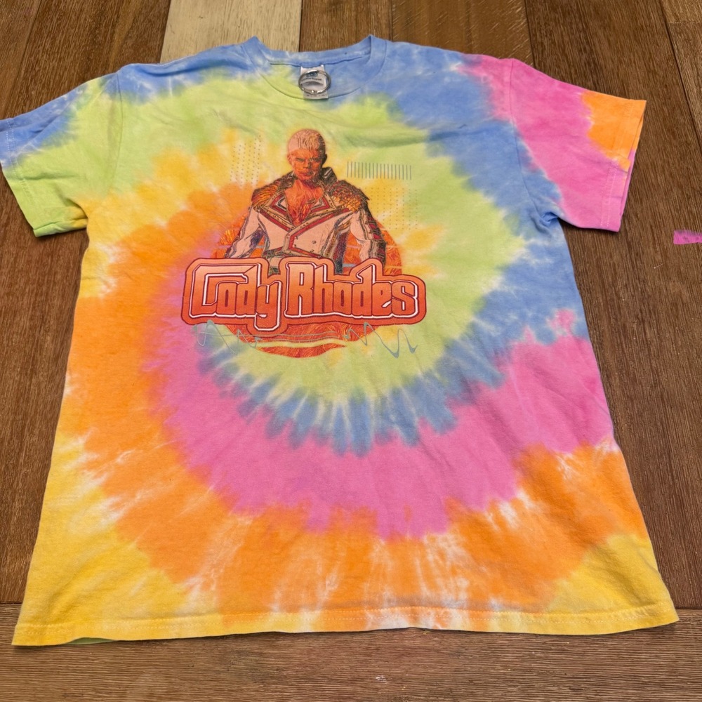 Colortone Cody Rhodes T-Shirt Mens Medium Multi-Color Excellent Tie Dye Graphic
